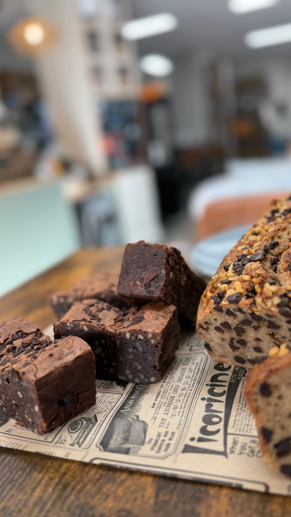 Homemade brownies and banana bread at La Despensa, Torremolinos
